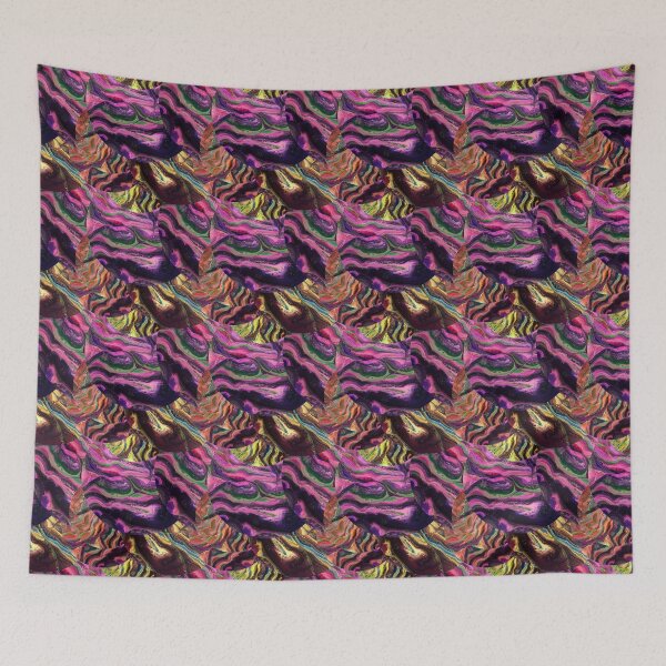 Item preview, Stylized pattern in green, purple and yellow colors designed and sold by Shape-And-Color.