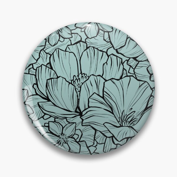 Artikelvorschau, Ausführliches Blumen-Blumenblatt-Muster, Schwarz und Blau entworfen und verkauft von ArtPau.