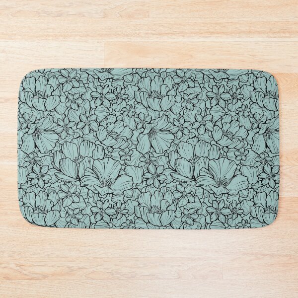 Item preview, Detailed Flower Petal Pattern, Black and Blue designed and sold by ArtPau.