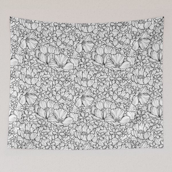 Item preview, Detailed Flower Petal Pattern, Black and White designed and sold by ArtPau.