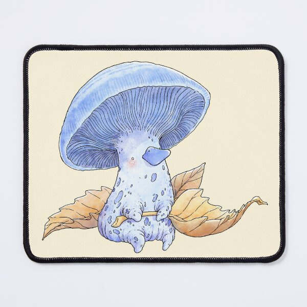 Item preview, Indigo Milk Cap Dining on Some Crispy Leaves designed and sold by ElfSama.