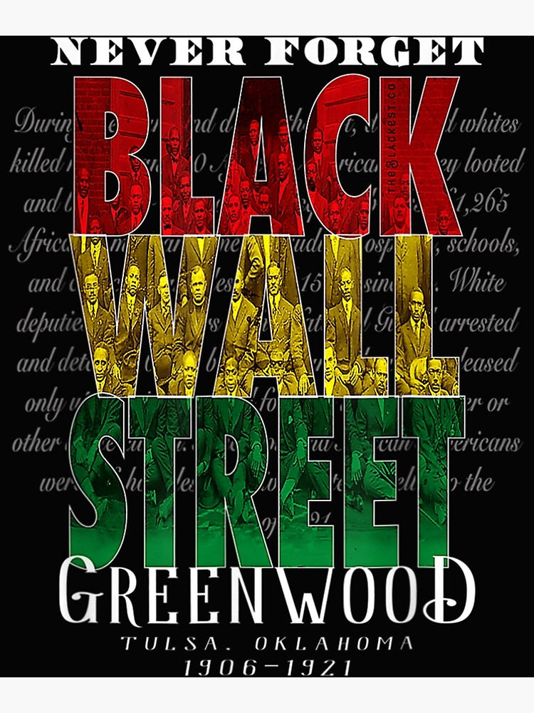 "Black Wall Street Greenwood - Tulsa Oklahoma Black History " Poster ...