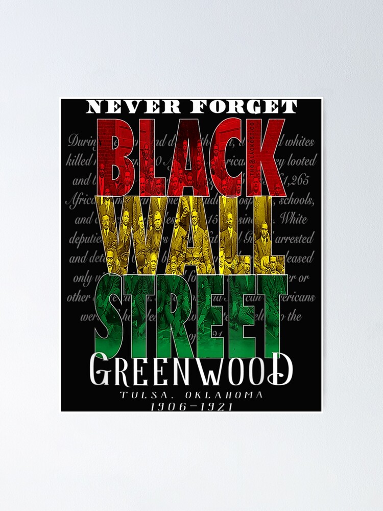 "Black Wall Street Greenwood - Tulsa Oklahoma Black History " Poster ...