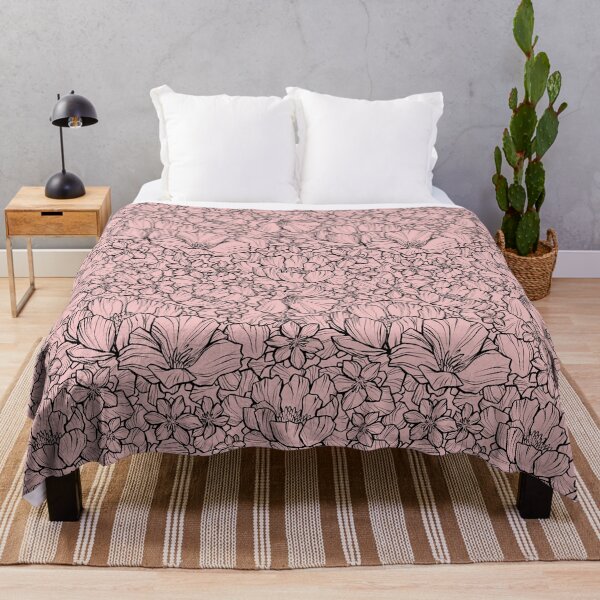 Item preview, Detailed Flower Petal Pattern, Black and Pink designed and sold by ArtPau.