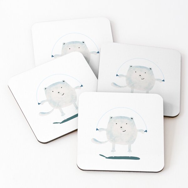 Item preview, Cute Happy Cat Plays Jump Rope, White kitty Lovers Skipping Rope designed and sold by MoStorish.