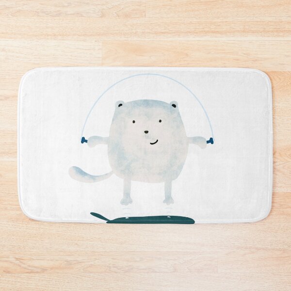 Item preview, Cute Happy Cat Plays Jump Rope, White kitty Lovers Skipping Rope designed and sold by MoStorish.