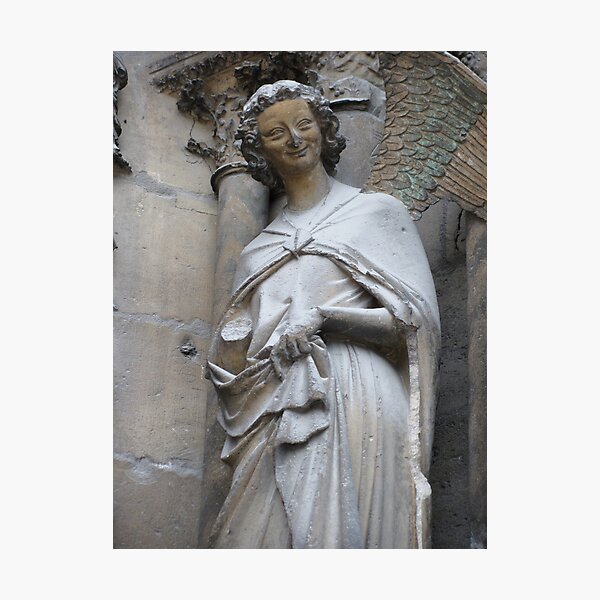 Item preview, Smiling angel Cathédrale Notre-Dame de Reims France designed and sold by nikawanders.