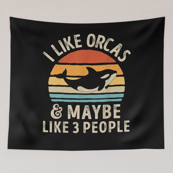 Item preview, I Like Orcas and Maybe 3 People Orca Killer Whale Retro Vintage Shirt designed and sold by lwenHii123.