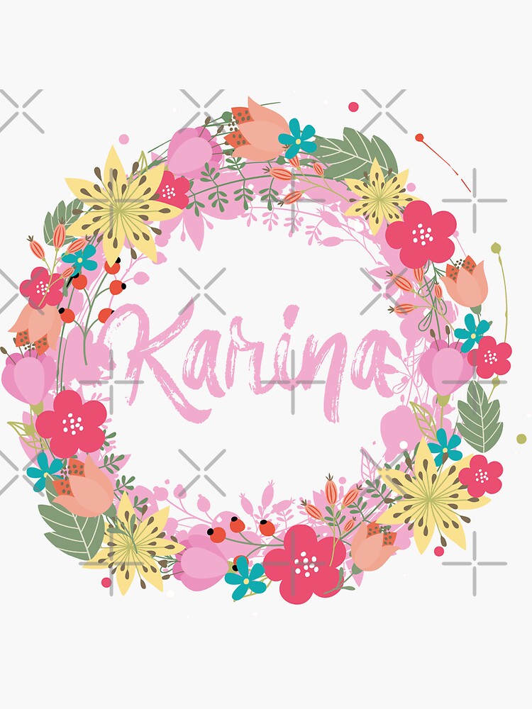 "Karina,flowers,flower,wreath,flower wreath,name,floral" Sticker by