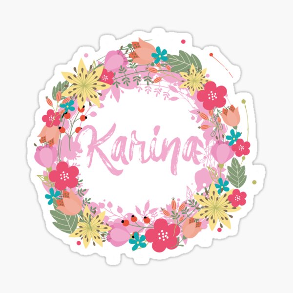 "Karina,flowers,flower,wreath,flower wreath,name,floral" Sticker by