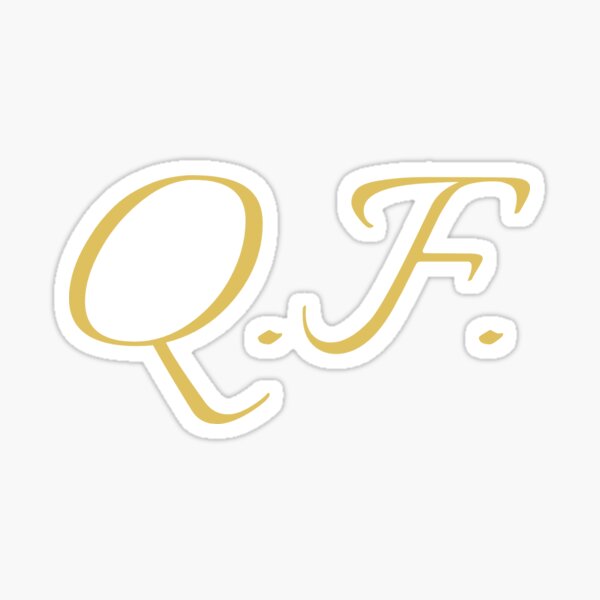 QF Initials | Gold Lettering | Personalised Gifts Sticker