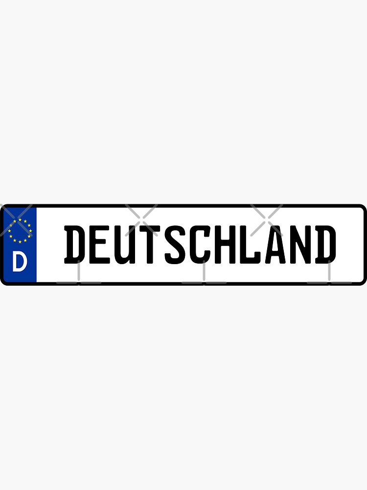 Deutschland Kennzeichen Sticker for Sale by snxworld
