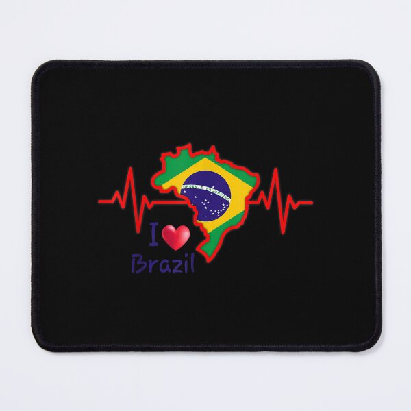 Item preview, Brazil Map Brazilian Flag Heartbeat I Love Brazil Heart designed and sold by laurenm233.