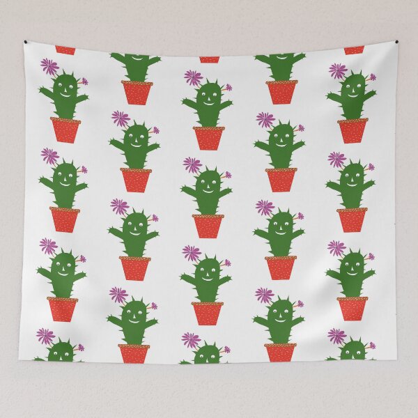 Item preview, A Friendly Green Cactus with Flowers Cartoon Digital designed and sold by ZoJovArt.