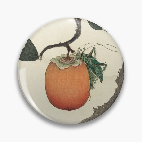 Item preview, kakivrucht met sprinkhaan designed and sold by Body-and-nature.