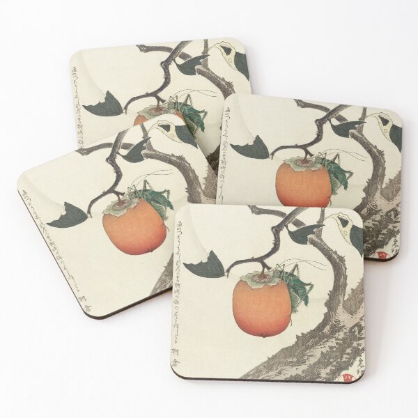 Item preview, kakivrucht met sprinkhaan designed and sold by Body-and-nature.