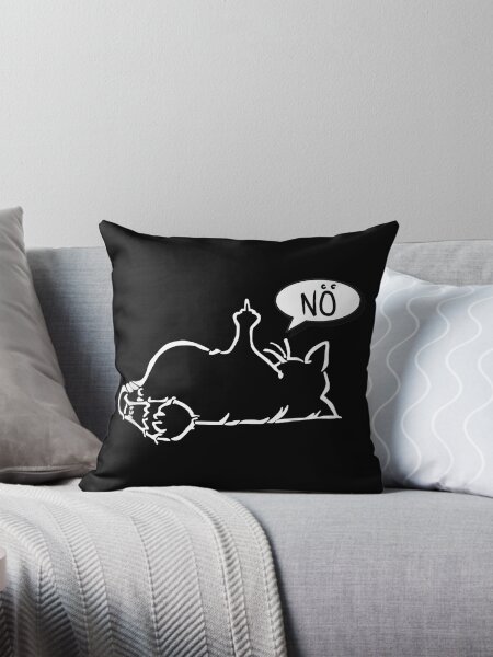 Artikel-Vorschau von faule lustige Katze zeigt Stinkefinger - NÖ - schwarze Katze, designt und verkauft von zacben.