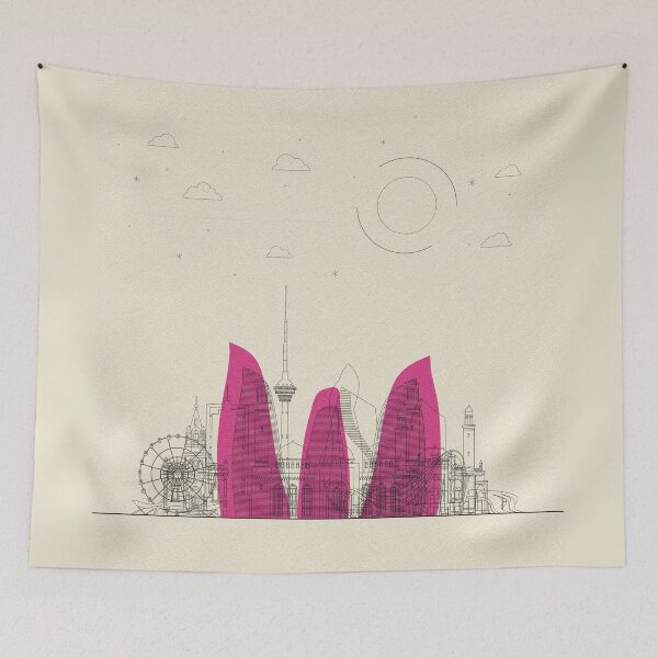 Item preview, Abstract City Posters: Baku, Azerbaijan designed and sold by A Deniz Akerman.