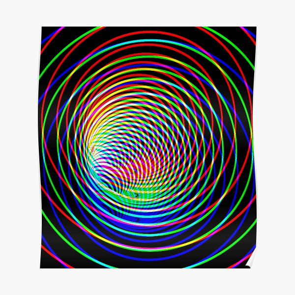 Poster Picture Optical Illusion Art Large Framed Print Colourful Spiral Hole 