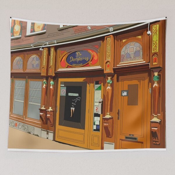 Item preview, Coffeeshops of Amsterdam illustrations: Original Dampkring Coffeeshop designed and sold by AmsterCoffee.