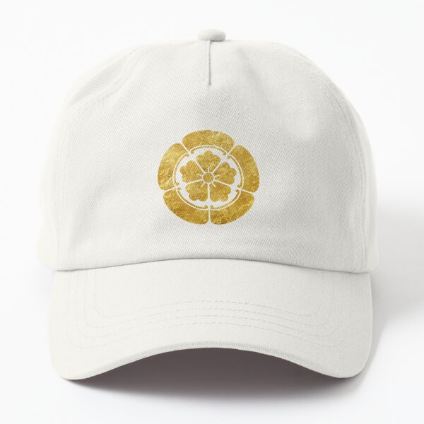 Oda Mon Japanese samurai clan faux gold on black Dad Hat