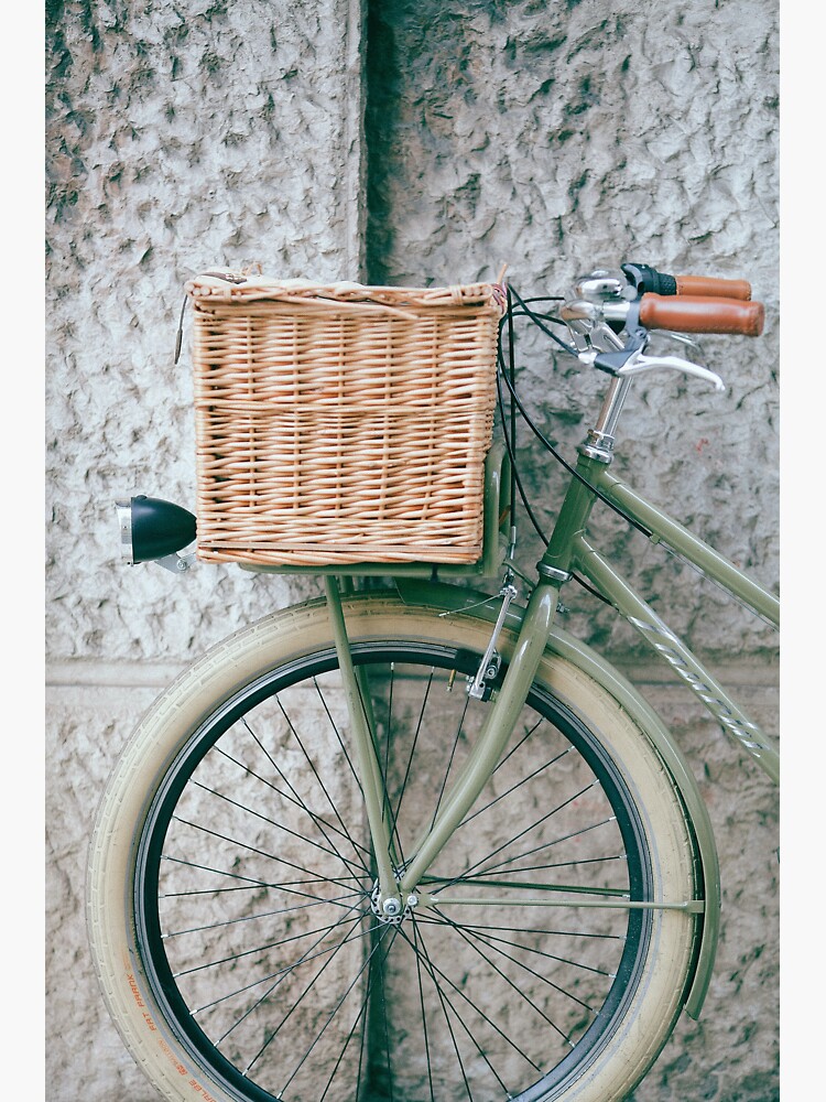 "Japanese Korean Bicycle with Basket" Sticker for Sale by ComfyStyleMag Redbubble