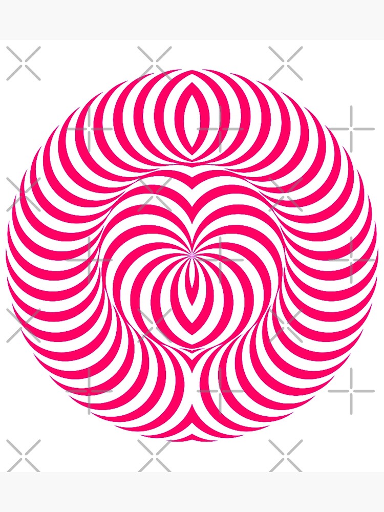 Pink And White Hallucination Pattern Warped Spiral Optical Illusion