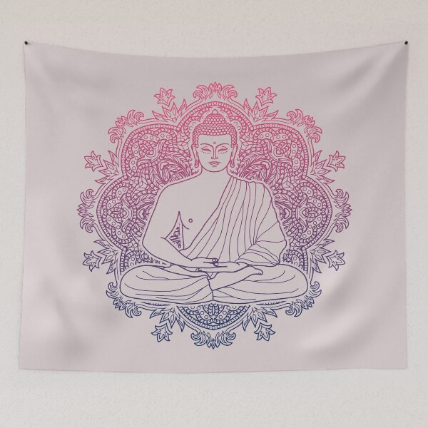 Item preview, Sitting Buddha with Mandala Background  designed and sold by SoccaTamam.
