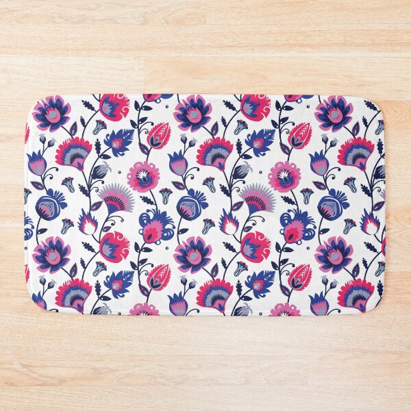 Item preview, Pink and blue folklore - Wycinanki Style flower pattern designed and sold by FK-UK.