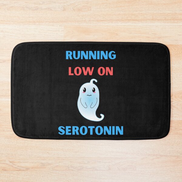 Item preview, Running Low On Serotonin Funny Sad Ghost designed and sold by BhavyaBathla.
