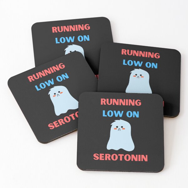 Item preview, Running Low On Serotonin Funny Sad Ghost designed and sold by BhavyaBathla.