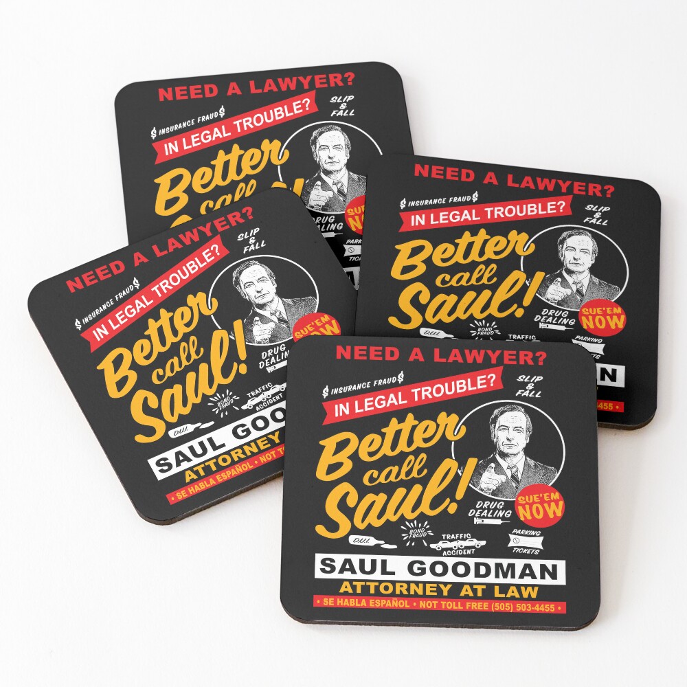 Need A Lawyer Then Call Saul Dks Coasters (Set of 4)
