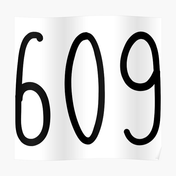 quot 609 area code zip code location black and white quot Poster by WA KA NE quot 609 area code zip code location black and white quot Poster by WA KA NE