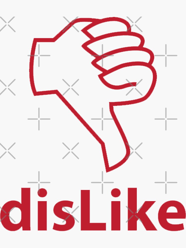 Red Dislike Social Media Thumbs Down Sticker for Sale by JakeRhodes