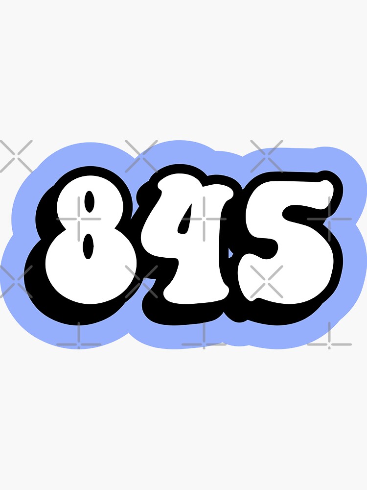 845 area code zip code location vintage blue | Sticker