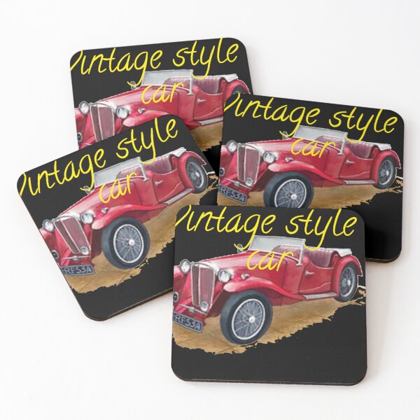 Item preview, Vintage style car red classic car designed and sold by amifana.