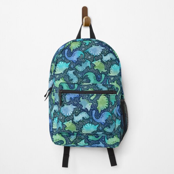 Vista previa del artículo con la obra «Acuarela dinosaurio verde y azul sobre azul marino.», diseñado y vendido por adenaJ.