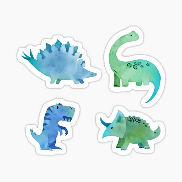 Item preview, Watercolor dinosaur green and blue on navy designed and sold by adenaJ.