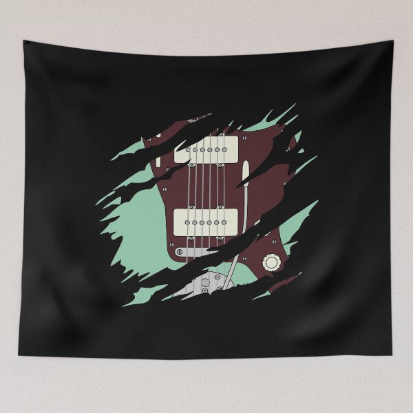Item preview, Ripped Electric Guitar Offset Style Surf Green Color designed and sold by nightsworthy.