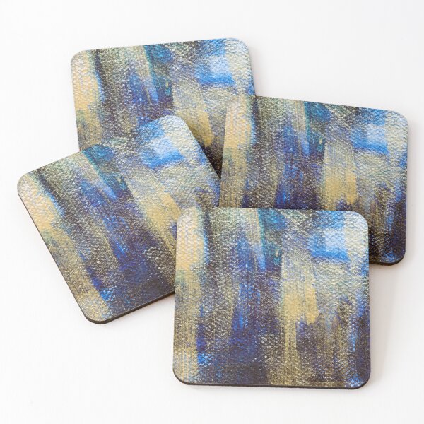Item preview, Dark blue and golden abstract painting designed and sold by jeanyun48.
