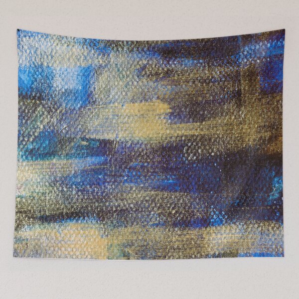 Item preview, Dark blue and golden abstract painting designed and sold by jeanyun48.