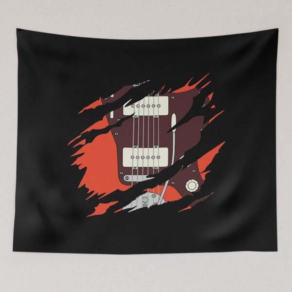 Item preview, Ripped Electric Guitar Offset Style Red Color designed and sold by nightsworthy.