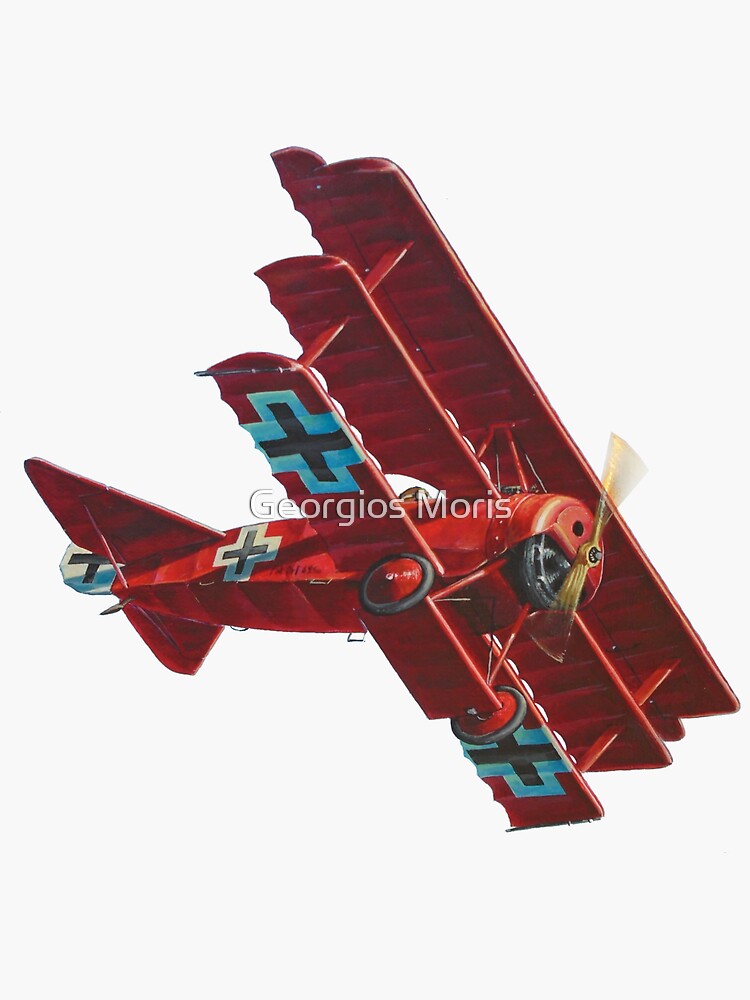 Red Baron Fokker Triplane with Motor Snap-Together Plastic Model