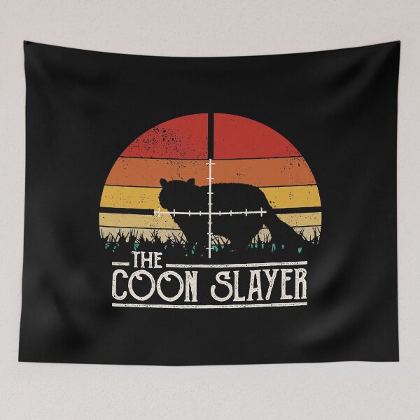 Item preview, The Coon Slayer Vintage Sunset Retro Style Hunting Coon designed and sold by RachaelEliezer.