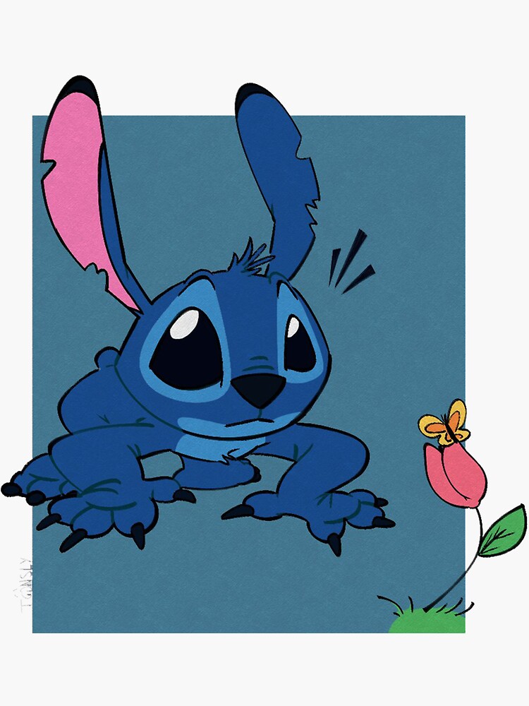 "Stitch Butterfly" Sticker by trozstreet Redbubble