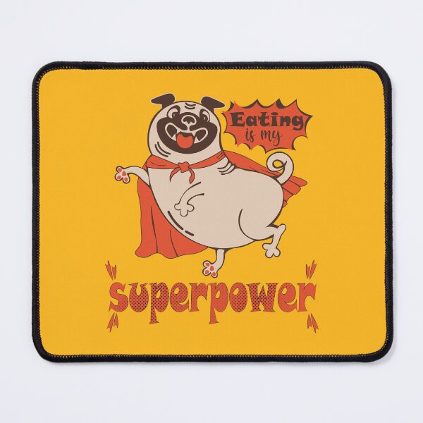 Item preview, Eating is my superpower red cloak pug designed and sold by CutieBlue.