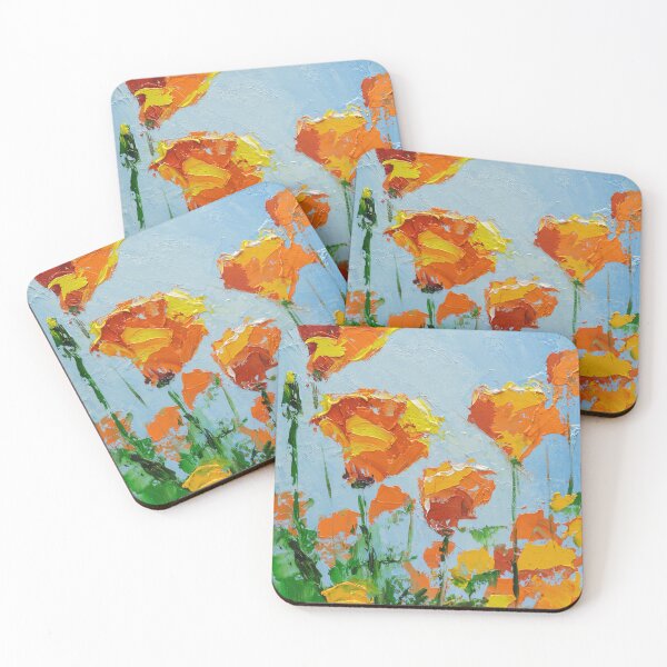 Item preview, California Poppy Flowers Oil Painting Print designed and sold by NatalyMak.