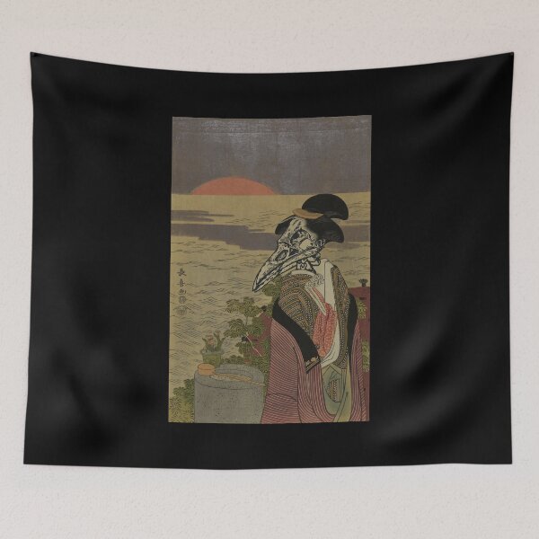 Item preview, Japanese Bird Demon Yokai Woman Sunrise 773 designed and sold by TheAplus.