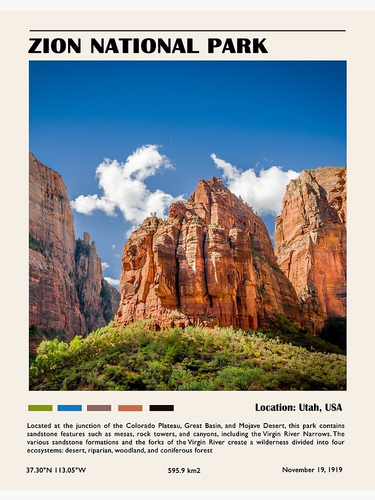 Discover Zion national park Premium Matte Vertical Poster