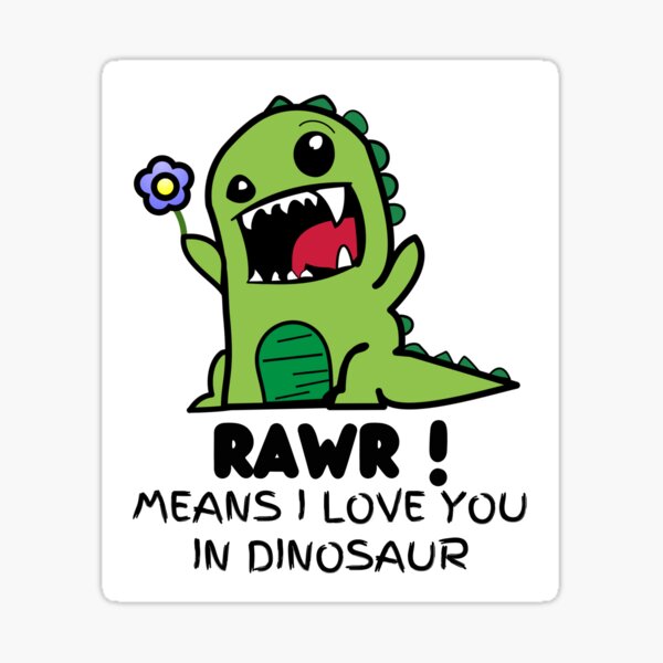 Item preview, Rawr signifie je t'aime en dinosaure mignon T Rex avec une fleur designed and sold by elvisg03.
